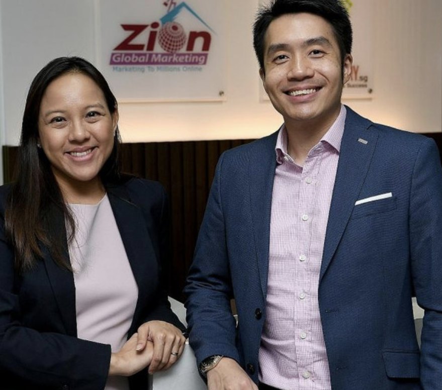 Patricia Lin and Calvin Woon at the Zion Global Marketing office